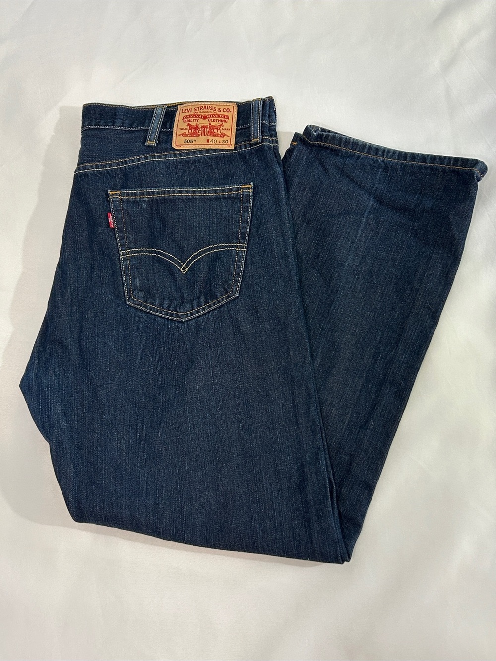Levi’s 505 Straight Leg Jeans Dark Wash 40x30 Classic Denim